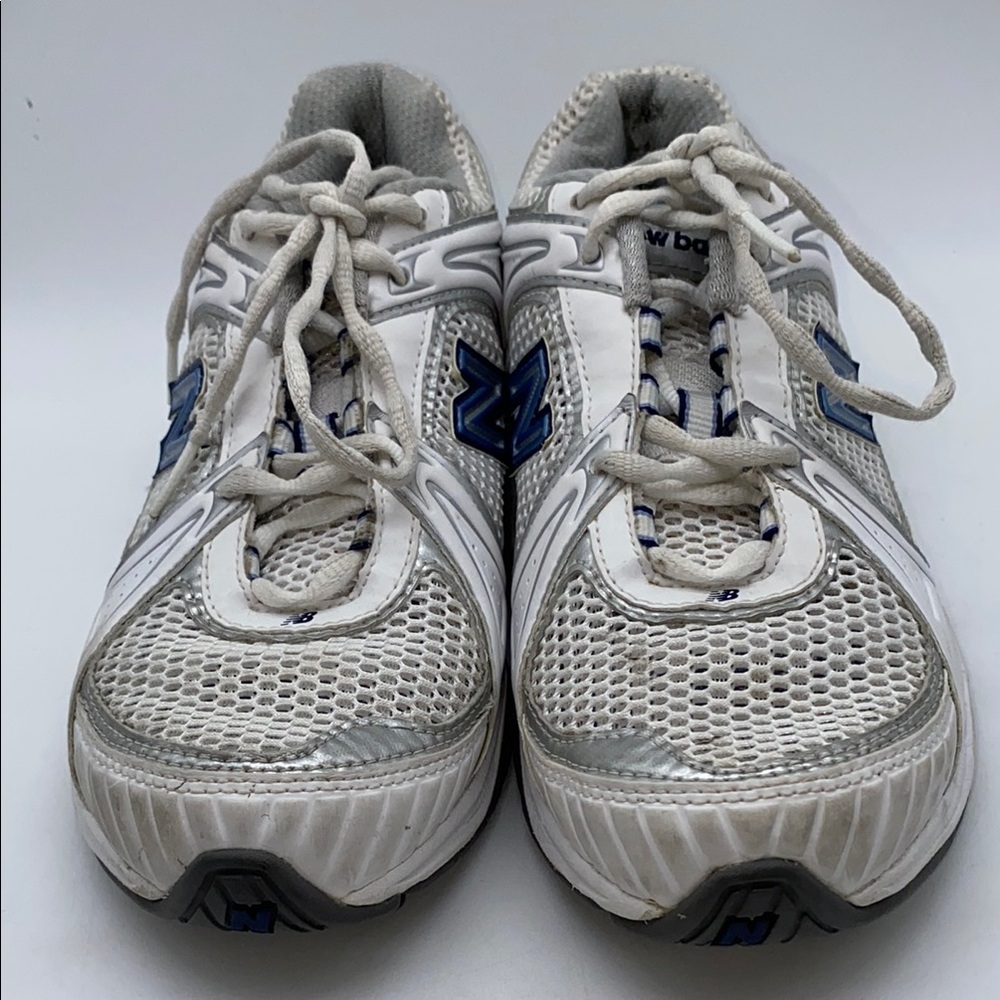 New Balance White and Blue Athletic Shoes